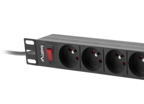 Lanberg Listwa zasilająca rack PDU 19 cali 1U 16A 9X 230V PL 3m czarny Lanberg Listwa zasilająca rack PDU 19 cali 1U 16A 9X 230V PL 3m czarny