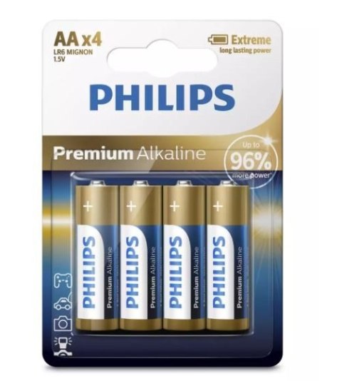 Philips Baterie alkaliczne premium AA x4 Philips Baterie alkaliczne premium AA x4