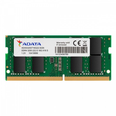 Adata Pamięć Premier DDR4 3200 SODIM 16GB CL22 Single Tray Adata Pamięć Premier DDR4 3200 SODIM 16GB CL22 Single Tray