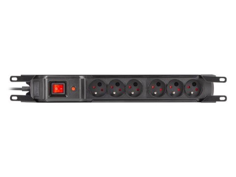 Armac Listwa przeciwprzepięciowa rack 19cali M6 3m 6x230V czarna M6/30/R/CZ Armac Listwa przeciwprzepięciowa rack 19cali M6 3m 6x230V czarna M6/30/R/CZ