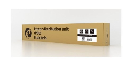 Gembird Listwa zasilająca rack (PDU), 8 gniazd typ Schuko, 1U, 10A, wtyk C14 3m Gembird Listwa zasilająca rack (PDU), 8 gniazd typ Schuko, 1U, 10A, wtyk C14 3m