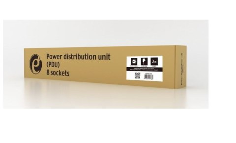 Gembird Listwa zasilająca rack (PDU), 8 gniazd typ Schuko, 1U, 16A, wtyk Schuko 3m Gembird Listwa zasilająca rack (PDU), 8 gniazd typ Schuko, 1U, 16A, wtyk Schuko 3m