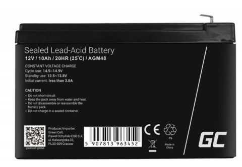 Green Cell Akumulator AGM VRLA 12V 10Ah Green Cell Akumulator AGM VRLA 12V 10Ah