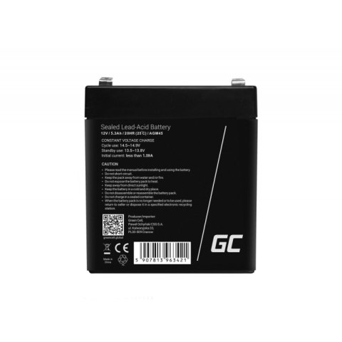Green Cell Akumulator AGM VRLA 12V 5.3Ah