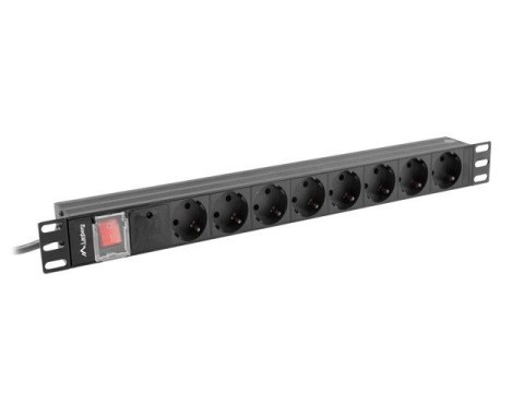 Lanberg Listwa zasilająca Rack PDU 19 1U 16A 8X schuko 2M czarna Lanberg Listwa zasilająca Rack PDU 19 1U 16A 8X schuko 2M czarna