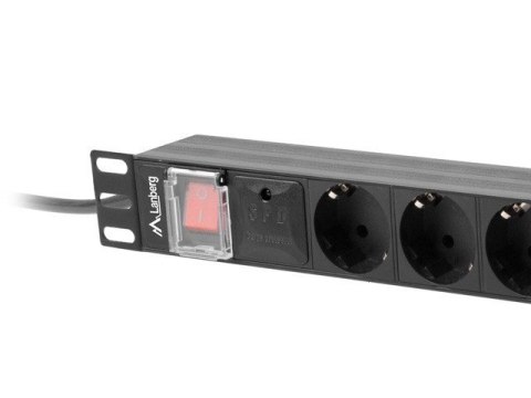 Lanberg Listwa zasilająca Rack PDU 19 1U 16A 8X schuko 2M czarna Lanberg Listwa zasilająca Rack PDU 19 1U 16A 8X schuko 2M czarna