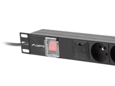 Lanberg Listwa zasilająca rack PDU 19 cali 1U 16A 6X 230V PL 2m czarna Lanberg Listwa zasilająca rack PDU 19 cali 1U 16A 6X 230V PL 2m czarna