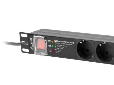 Lanberg Listwa zasilająca rack PDU PRO 19 cali 1U 16A 7X SCHUKO SPD-3MP 2m czarna Lanberg Listwa zasilająca rack PDU PRO 19 cali 1U 16A 7X SCHUKO SPD-3MP 2m czarna