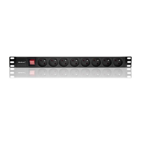 Qoltec Listwa zasilająca do szafy RACK 1U | 16A | PDU | 8xFRENCH | 2m Qoltec Listwa zasilająca do szafy RACK 1U | 16A | PDU | 8xFRENCH | 2m