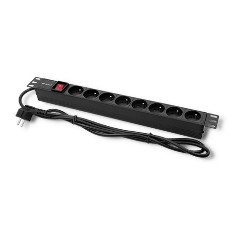 Qoltec Listwa zasilająca do szafy RACK 1U | 16A | PDU | 8xFRENCH | 2m Qoltec Listwa zasilająca do szafy RACK 1U | 16A | PDU | 8xFRENCH | 2m