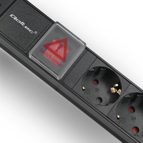 Qoltec Listwa zasilająca do szafy RACK 1U | 16A | PDU | 8xSCHUKO | 2m Qoltec Listwa zasilająca do szafy RACK 1U | 16A | PDU | 8xSCHUKO | 2m