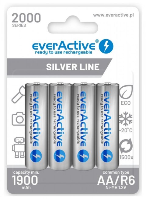 EverActive Akumulatory paluszki R6/AA 2000 mAH, blister 4 szt. EverActive Akumulatory paluszki R6/AA 2000 mAH, blister 4 szt.