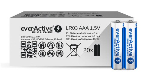 EverActive Baterie LR03/AAA Blue Alkaline40 szt. Edycja limitowana EverActive Baterie LR03/AAA Blue Alkaline40 szt. Edycja limitowana