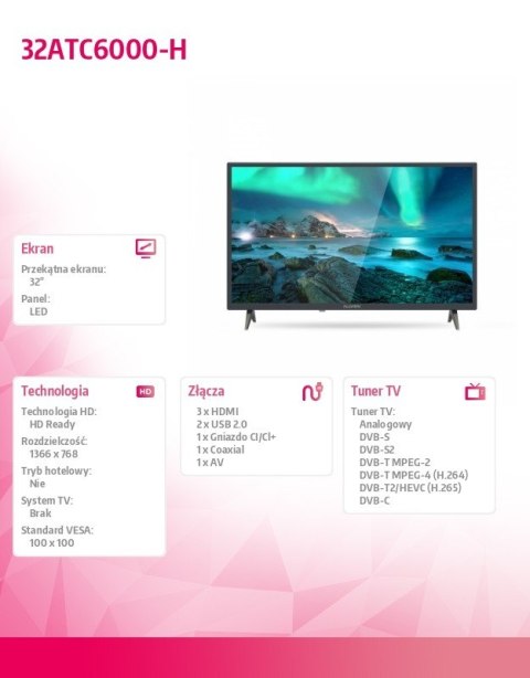 Allview Telewizor LED 32 cale 32ATC6000-H Allview Telewizor LED 32 cale 32ATC6000-H