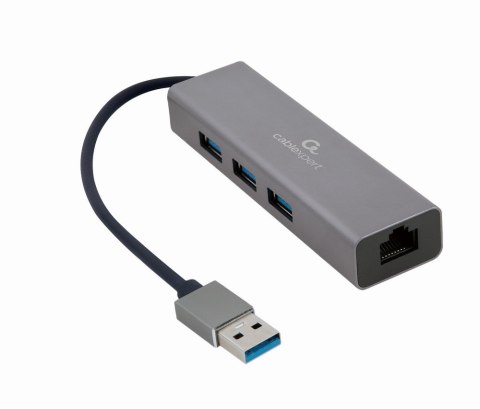 Gembird Adapter USB-AM to LAN GbE Hub 3xUSB 3.0 Gembird Adapter USB-AM to LAN GbE Hub 3xUSB 3.0