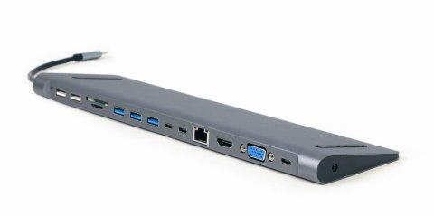 Gembird Hub USB-C HDMI GbE 3xUSB 3.1 2xUSB 2.0 2xUSB-C USB-C PD Card VGA Gembird Hub USB-C HDMI GbE 3xUSB 3.1 2xUSB 2.0 2xUSB-C USB-C PD Card VGA