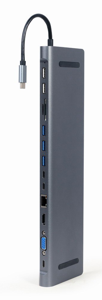 Gembird Hub USB-C HDMI GbE 3xUSB 3.1 2xUSB 2.0 2xUSB-C USB-C PD Card VGA Gembird Hub USB-C HDMI GbE 3xUSB 3.1 2xUSB 2.0 2xUSB-C USB-C PD Card VGA