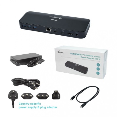 I-tec Stacja dokującaThunderbolt 3/USB-C Dual 4K Docking Station + USB-C to DisplayPort Cable (1,5m) + Power Delivery 60W I-tec Stacja dokującaThunderbolt 3/USB-C Dual 4K Docking Station + USB-C to DisplayPort Cable (1,5m) + Power Delivery 60W