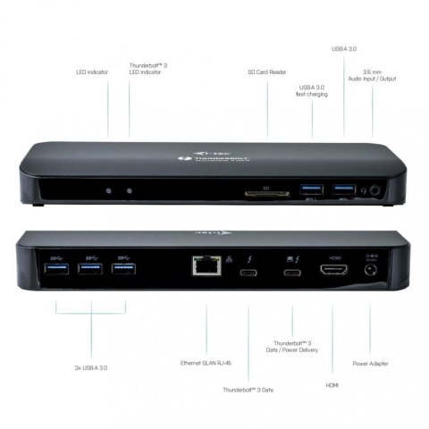 I-tec Stacja dokującaThunderbolt 3/USB-C Dual 4K Docking Station + USB-C to DisplayPort Cable (1,5m) + Power Delivery 60W I-tec Stacja dokującaThunderbolt 3/USB-C Dual 4K Docking Station + USB-C to DisplayPort Cable (1,5m) + Power Delivery 60W