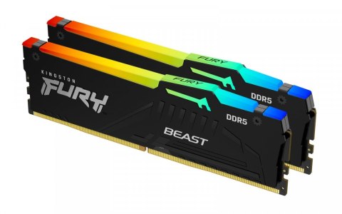 Kingston Pamięć DDR5 Fury Beast RGB 16GB(2*8GB)/5600 CL40 Kingston Pamięć DDR5 Fury Beast RGB 16GB(2*8GB)/5600 CL40