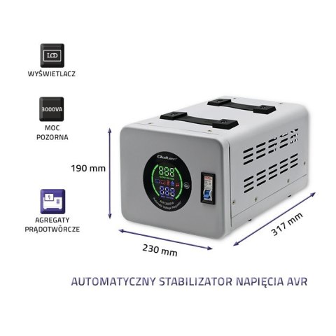 Qoltec Automatyczny stabilizator napięcia AVR 3000VA Qoltec Automatyczny stabilizator napięcia AVR 3000VA