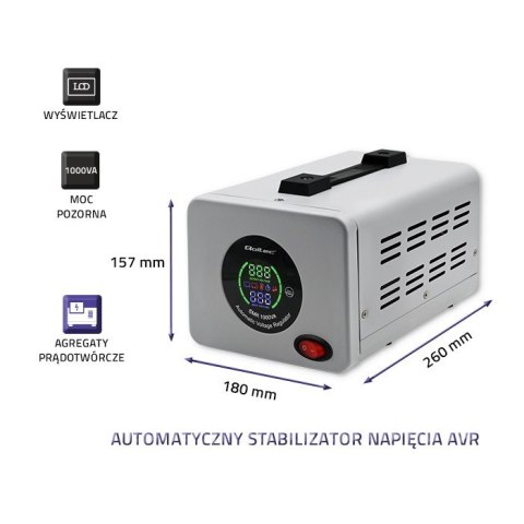Qoltec Automatyczny stabilizator napięcia AVR PRO 1000VA 3% Qoltec Automatyczny stabilizator napięcia AVR PRO 1000VA 3%