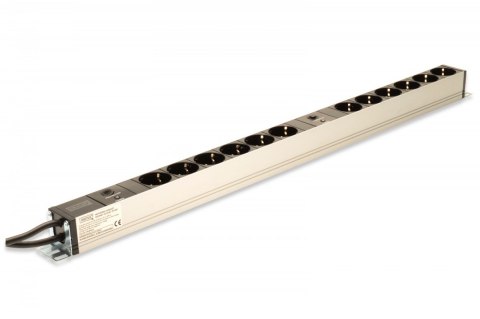 Digitus Listwa zasilająca PDU 19" RACK, 12x gniazdo Schuko, 2x 2m wtyk Unischuko, 16A, zabezpieczenie przeciążeniowe, profil aluminiowy Digitus Listwa zasilająca PDU 19" RACK, 12x gniazdo Schuko, 2x 2m wtyk Unischuko, 16A, zabezpieczenie przeciążeniowe, profil aluminiowy