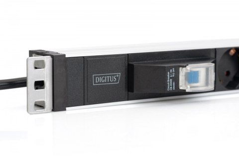 Digitus Listwa zasilająca PDU 19" Rack, 6x gniazdo schuko, 2.0m, 1x wtyk unischuko, 16A, wyłącznik nadprądowy, Profil aluminiowy