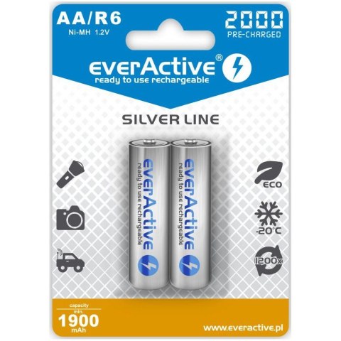 EverActive Akumulatory R6/AA 2000 mAH, blister 2 SZT. technologia Ready To Use EverActive Akumulatory R6/AA 2000 mAH, blister 2 SZT. technologia Ready To Use