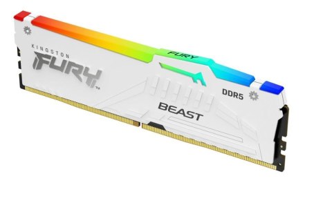 Kingston Pamięć DDR5 Fury Beast RGB 32GB(1*32GB)/5200 CL36 biała Kingston Pamięć DDR5 Fury Beast RGB 32GB(1*32GB)/5200 CL36 biała