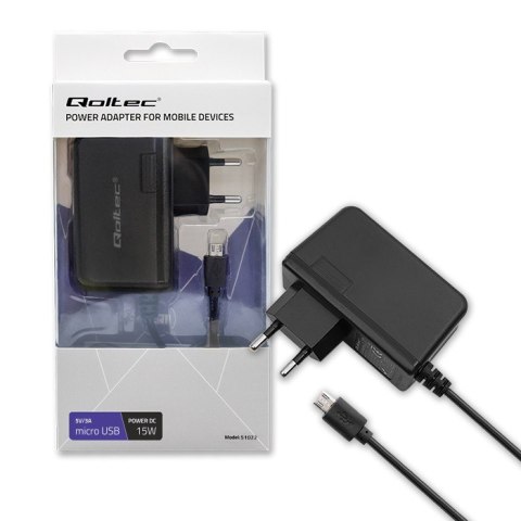 Qoltec Ładowarka sieciowa 15W | 5V | 3A | micro USB Qoltec Ładowarka sieciowa 15W | 5V | 3A | micro USB