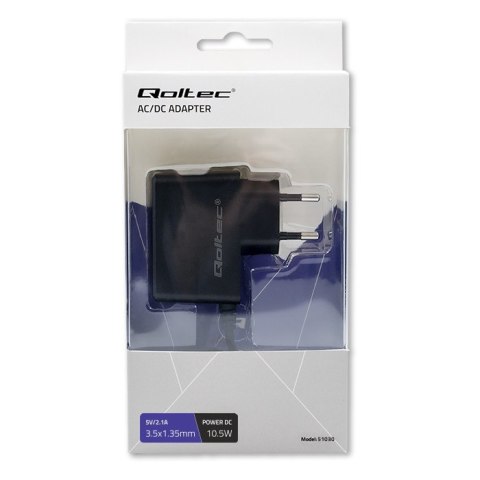 Qoltec Zasilacz wtyczkowy 10.5W | 5V | 2.1A | 3.5x1.35 Qoltec Zasilacz wtyczkowy 10.5W | 5V | 2.1A | 3.5x1.35