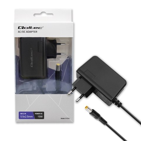 Qoltec Zasilacz wtyczkowy 19W | 9V | 2.1A | 5.5x2.5 Qoltec Zasilacz wtyczkowy 19W | 9V | 2.1A | 5.5x2.5