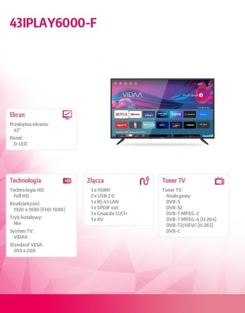 Allview Telewizor 43 cale LED 43IPLAY6000-F Allview Telewizor 43 cale LED 43IPLAY6000-F