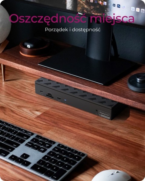 IcyBox Stacja dokująca IB-DK2288AC 13in1,4x4K Monitory,PD 100Watt,Audio,LAN, czytnik Kart, DisplayLink
