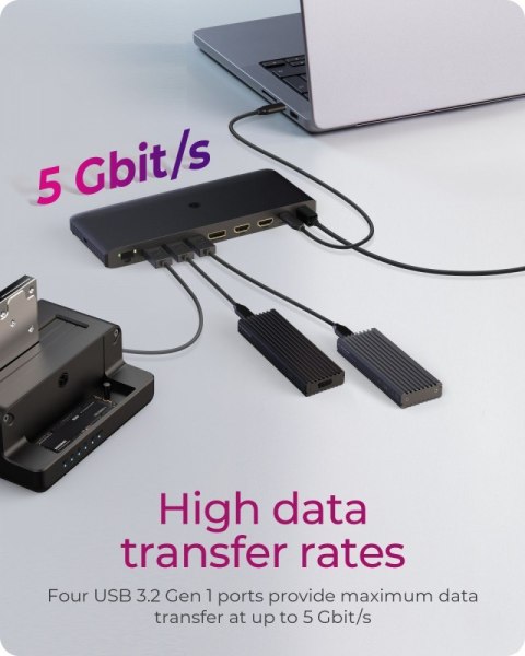 IcyBox Stacja dokująca IB-DK2416-C 11in1,HDMI,DP,USB,LAN