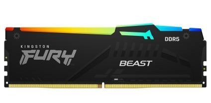 Kingston Pamięć DDR5 Fury Beast RGB 64GB(4*16GB)/6000 CL40 czarna Kingston Pamięć DDR5 Fury Beast RGB 64GB(4*16GB)/6000 CL40 czarna