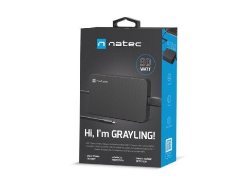 Natec Zasilacz Laptop Grayling USB-C 90W do laptopów, tabletów, telefonów
