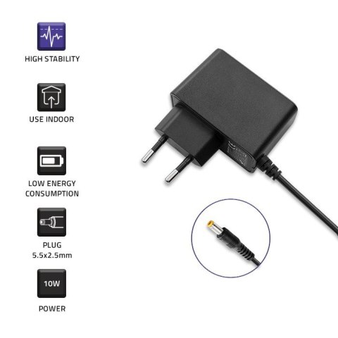 Qoltec Zasilacz wtyczkowy 10W | 5V | 2A | 5.5*2.5 Qoltec Zasilacz wtyczkowy 10W | 5V | 2A | 5.5*2.5