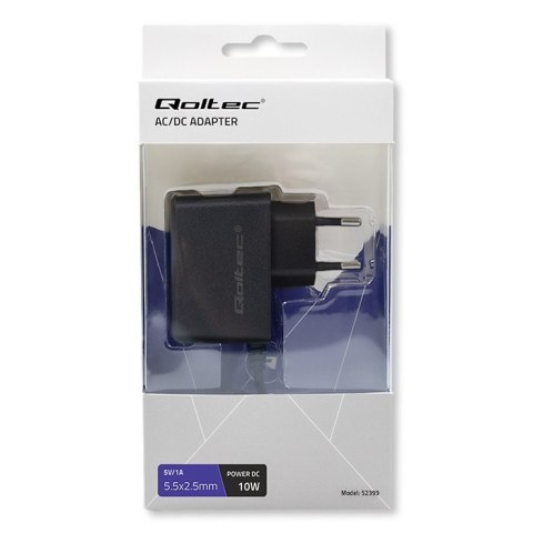Qoltec Zasilacz wtyczkowy 10W | 5V | 2A | 5.5*2.5 Qoltec Zasilacz wtyczkowy 10W | 5V | 2A | 5.5*2.5