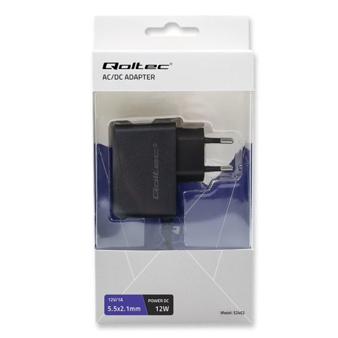 Qoltec Zasilacz wtyczkowy 12W | 12V | 1A | 5.5*2.1 Qoltec Zasilacz wtyczkowy 12W | 12V | 1A | 5.5*2.1