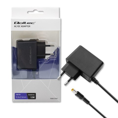 Qoltec Zasilacz wtyczkowy 12W | 12V | 1A | 5.5*2.5 Qoltec Zasilacz wtyczkowy 12W | 12V | 1A | 5.5*2.5