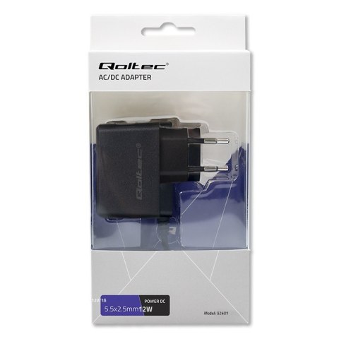 Qoltec Zasilacz wtyczkowy 12W | 12V | 1A | 5.5*2.5 Qoltec Zasilacz wtyczkowy 12W | 12V | 1A | 5.5*2.5