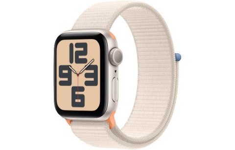 Apple Watch SE GPS, 40mm Koperta z aluminium w kolorze księżycowej poświaty z opaską sportową w kolorze księżycowej poświaty Apple Watch SE GPS, 40mm Koperta z aluminium w kolorze księżycowej poświaty z opaską sportową w kolorze księżycowej poświaty