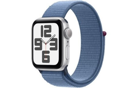 Apple Watch SE GPS, 40mm Koperta z aluminium w kolorze srebrnym z opaską sportową w kolorze zimowego błękitu Apple Watch SE GPS, 40mm Koperta z aluminium w kolorze srebrnym z opaską sportową w kolorze zimowego błękitu