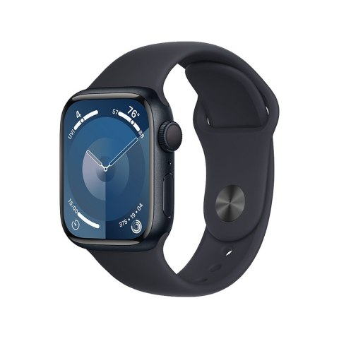 Apple Watch Series 9 GPS, 45mm Koperta z aluminium w kolorze północy z paskiem sportowym w kolorze północy - S/M