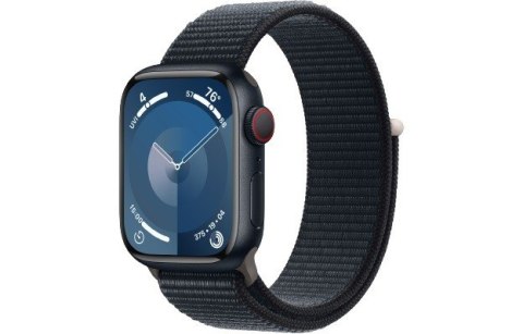 Apple Watch Series 9 GPS + Cellular, 41mm Koperta z aluminium w kolorze północy z opaską sportową w kolorze północy Apple Watch Series 9 GPS + Cellular, 41mm Koperta z aluminium w kolorze północy z opaską sportową w kolorze północy