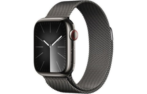 Apple Watch Series 9 GPS + Cellular, 41mm Koperta ze stali nierdzewnej w kolorze mocnego grafitu z bransoletą mediolańską w kolorze mo Apple Watch Series 9 GPS + Cellular, 41mm Koperta ze stali nierdzewnej w kolorze mocnego grafitu z bransoletą mediolańską w kolorze mo