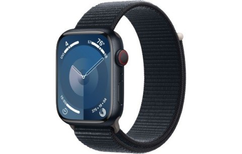Apple Watch Series 9 GPS + Cellular, 45mm Koperta z aluminium w kolorze północy z opaską sportową w kolorze północy