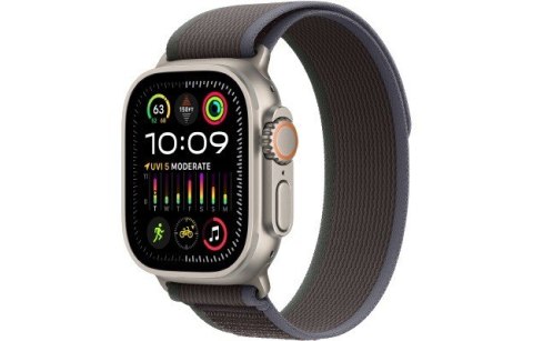 Apple Watch Ultra 2 GPS + Cellular, 49mm Koperta z tytanu z opaską Trail w kolorze niebieskim/czarnym - M/L Apple Watch Ultra 2 GPS + Cellular, 49mm Koperta z tytanu z opaską Trail w kolorze niebieskim/czarnym - M/L